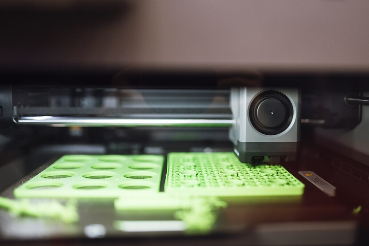 Industrial 3D printer producing prototype parts