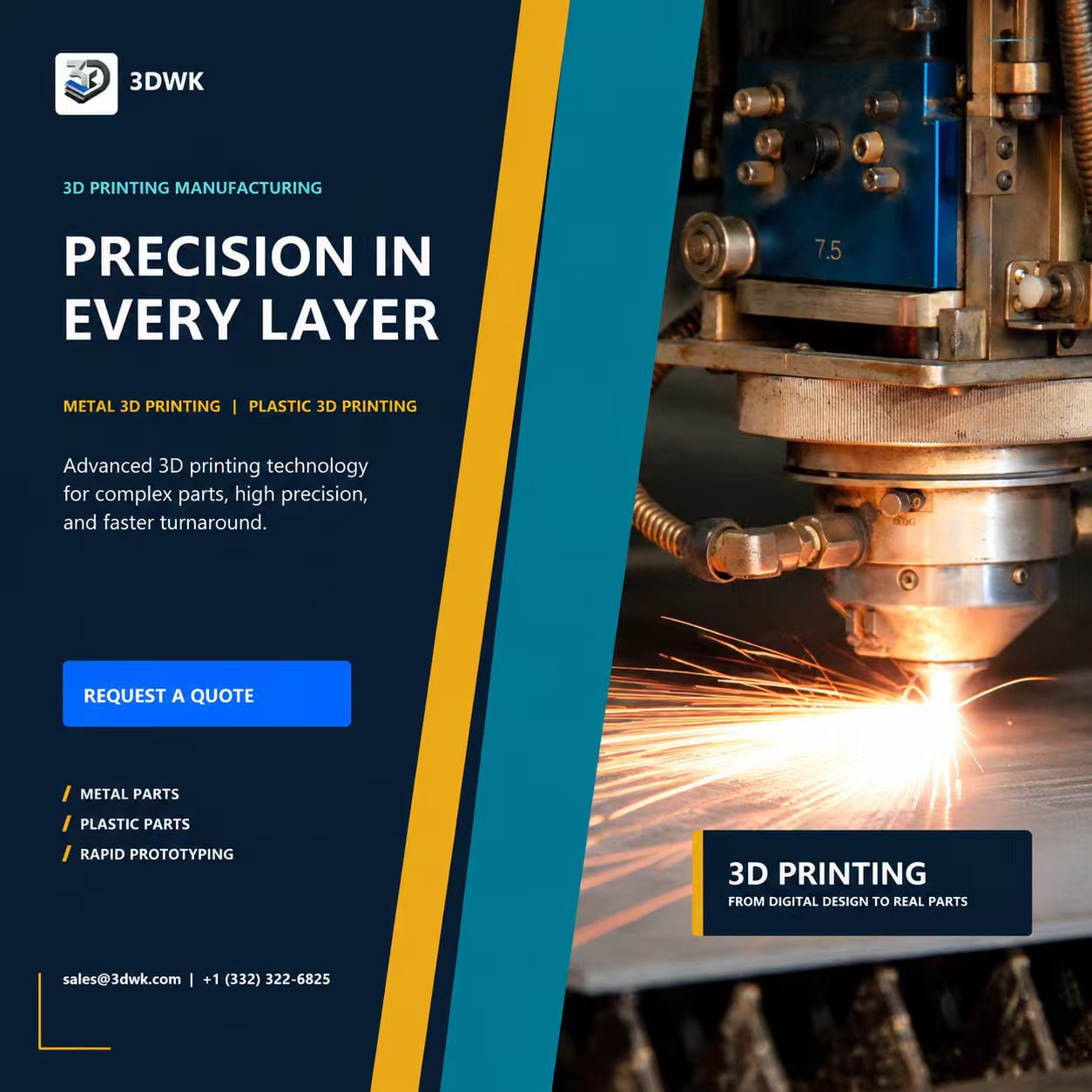 3DWK Precision in Every Feature CNC and micro machining poster