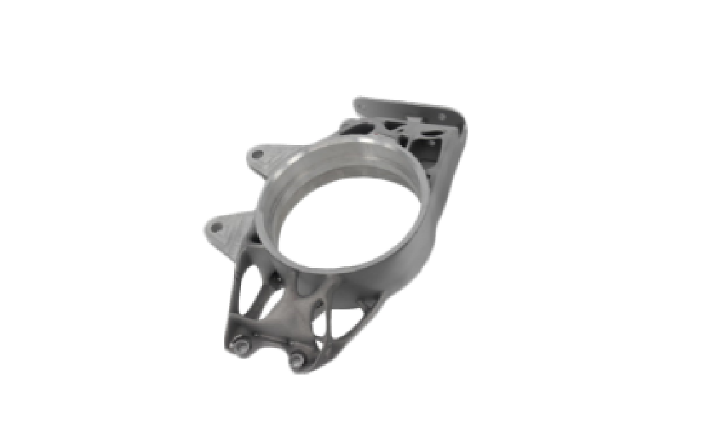 Topology-optimized metal additive automotive hub frame with central ring
