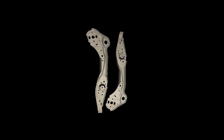 Pair of slender metal additive automotive pillar reinforcement blanks