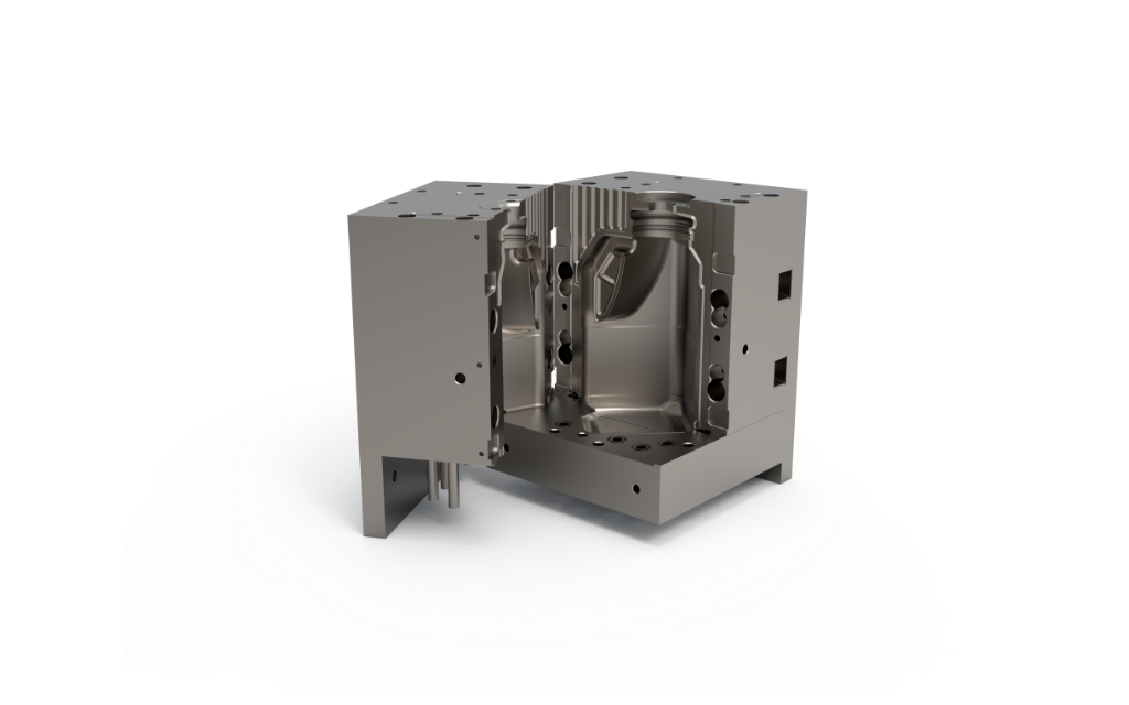 Metal AM blow mold insert shaped like a beverage can cavity