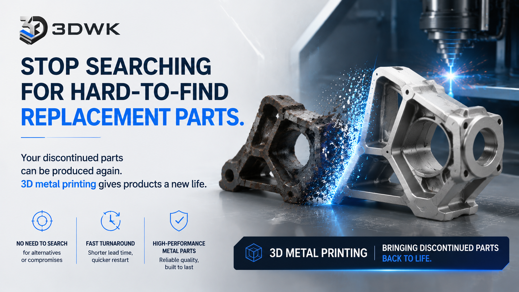 Media uploaded with Say goodbye to searching for alternative models of accessories everywhere. The discontinued accessories you need can be produced again, and 3D metal printing brings new life to the